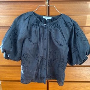 Frame Denim Black Blouse